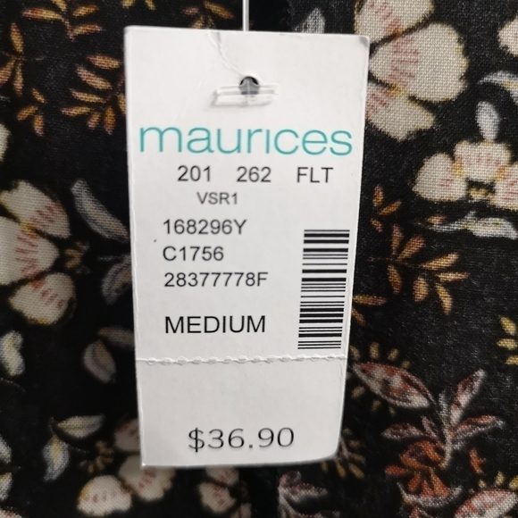 Floral kimono with black fringe, floral pattern womens size M, NWT - Picture 9 of 14